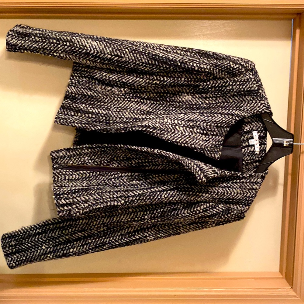 Cabi #529 Mockingbird Tweed Asymmetric Moto Jacket